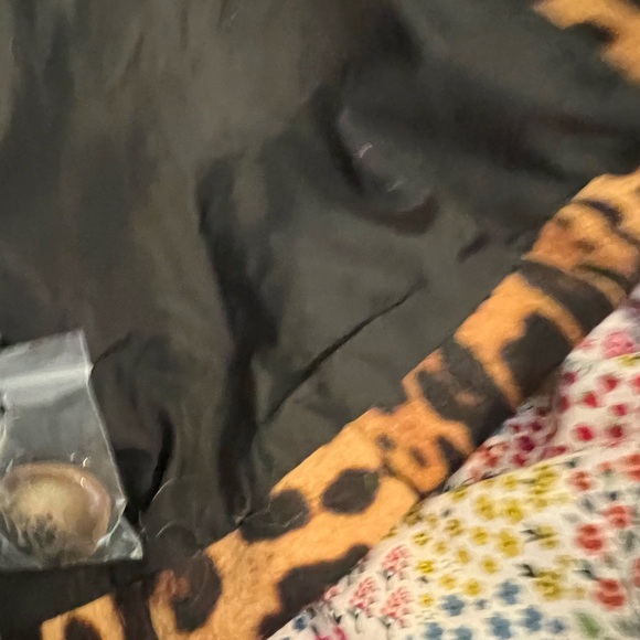 Charlotte Simone Edie Leopard Print Short Coat with Blue Cuffs - XL - NWOT - Picture 12 of 14